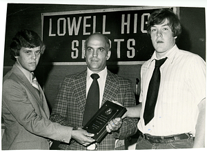 Lowell High Baseball Coach George Cunha receives award