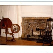 Parlor fireplace and Hepplewhite card table, Jason Russell House