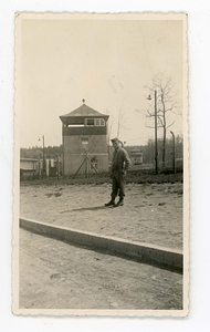 View Buchenwald guard tower and high voltage wire