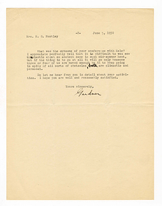 Letter from Gardner Jackson to Margaret S. Huntley, June 5, 1930