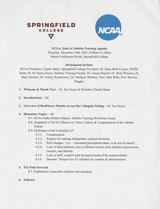 NCAA : State of Athletic Training Agenda (December 14, 2023)
