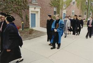 Jonathan Kozol and Paul Tsongas March to Commencement.