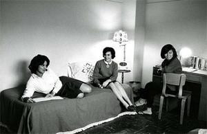 Students in dorm room