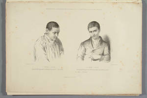 [Lithographs of inmates in mental institutions in Traité des dégénérescences physiques, intellectuelles et morales de l'espèce humaine et des causes qui produisent ces variétés maladives]