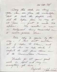 letter to Thelma Given