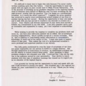 Letter from Douglas F. Paulsen to Elizabeth Hay