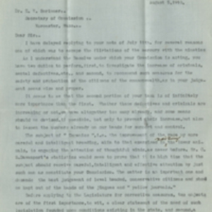Draft of letter to Ernest V. Scribner from George Washington Gay