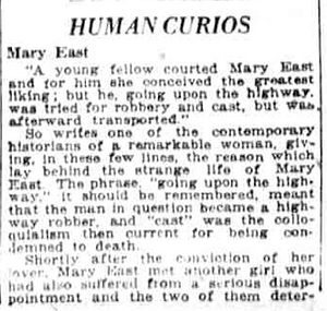 Human Curios: Mary East