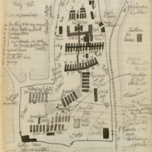 Sketch of Base Hospital No. 6 by Paul Dudley White.