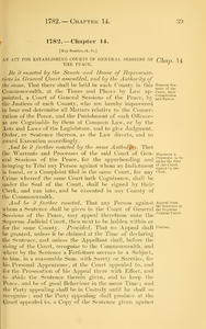 1782 Chap. 0014 An Act For Establishing Courts Of General Sessions Of The Peace.