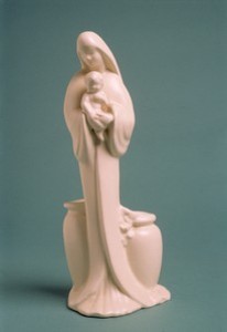 Figural planter of the Blessed Virgin Mary and the Infant Jesus