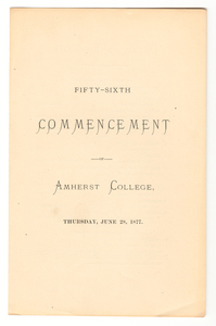 Amherst College Commencement program, 1877 June 28