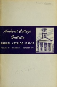 Amherst College Catalog 1951/1952