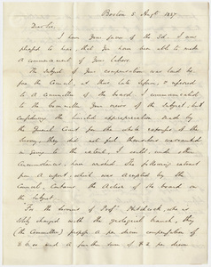 Governor Edward Everett letter to Edward Hitchcock, 1837 August 5