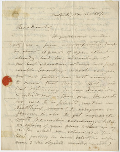 Gerard Hallock letter to Edward Hitchcock, 1837 November 16