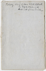 Orra White Hitchcock diary of trip to Richmond, Virginia, 1847