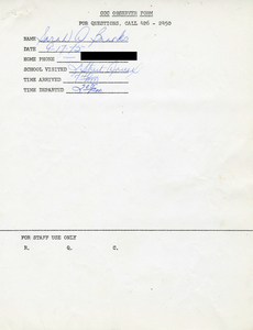 Citywide Coordinating Council daily monitoring report for South Boston High School's L Street Annex by Sarah Brooks, 1975 September 17