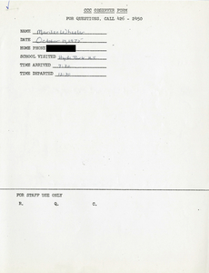 Citywide Coordinating Council daily monitoring report for Hyde Park High School by Marilee Wheeler, 1975 October 14
