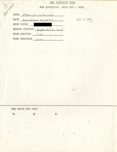 Citywide Coordinating Council daily monitoring report for Hyde Park High School by Marilee Wheeler, 1975 November 25