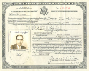 My uncle's naturalization certificate