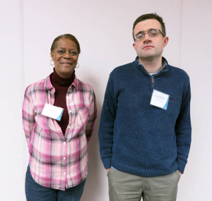 Roslyn Avant and Patrick McCarthy at the Boston Teachers Union Digitizing Day