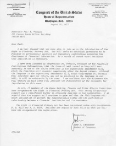 Letter to Paul E. Tsongas, from John J. Cavanaugh