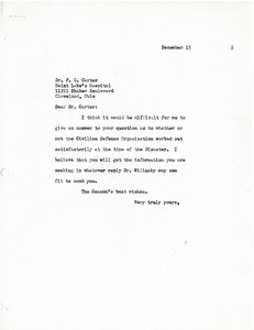 Correspondence between Dr. C.H. Pelton and Dr. F.G. Carter
