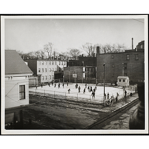 "Our First Playground Cor[ner] F and W. 6th sts, Site of the Present Charles Hayden Memorial"