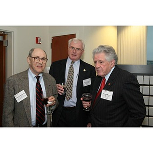 Bernard Solomon, Dennis Picard, and another man at the Veterans Memorial dinner