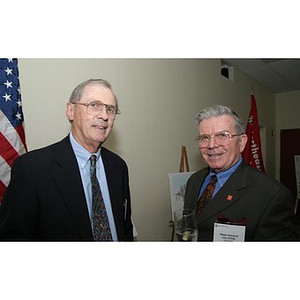 Major General Leo Childs and another man at the Veterans Memorial dinner