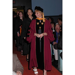 Professor Carol Glod leading the student processional for the School of Nursing convocation