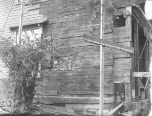 Exterior view of the House of the Seven Gables, restoration work, Salem, Mass., undated