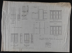 Half Inch Scale Details of Wardrobe & Closet Finish on Second Floor, May 3, 1906