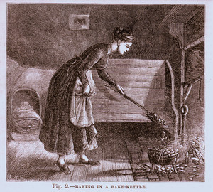 Baking in a bake kettle, as published in The American agriculturalist, New York, New York, June 1873