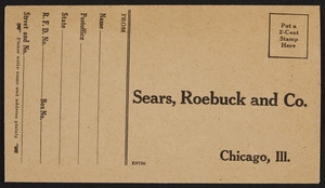 Envelope for Sears, Roebuck and Co., Chicago, Illinois, undated