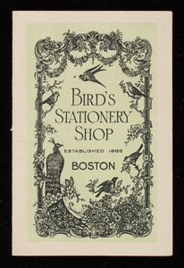 Calendar, Bird's Stationery Shop, Boston, Mass.