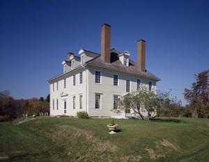 Exterior facade, corner view, Hamilton House, South Berwick, Maine