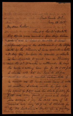 Thomas Lincoln Casey to General Silas Casey, May 18, 1858