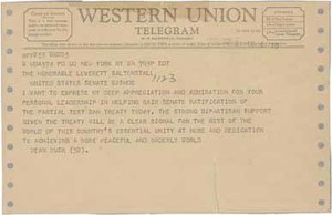 Telegram from Dean Rusk to Leverett Saltonstall, 24 September 1963