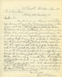 Letter from Benjamin Smith Lyman to R. Bruce Thorne