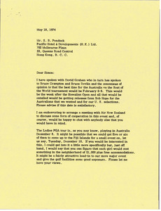 Letter from Mark H. McCormack to Simon B. Pendock