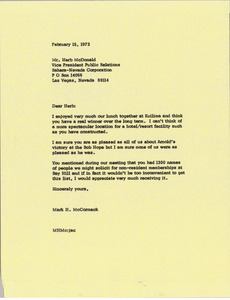 Letter from Mark H. McCormack to Herb McDonald