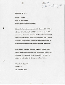 Memorandum from Mark H. McCormack to Robert S. Burton