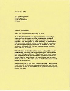 Letter from Mark H. McCormack to Sune Malmstrom