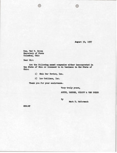Letter from Mark H. McCormack to Ted W. Brown