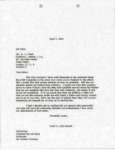 Letter from Mark H. McCormack to Brian S. Clark