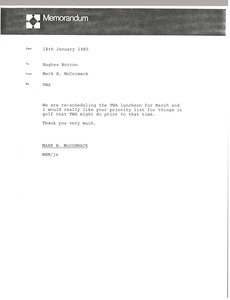 Memorandum from Mark H. McCormack to Hughes Norton