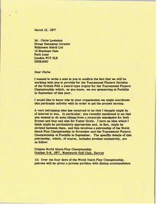Letter from Mark H. McCormack to Chris Lewinotn