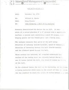 Memorandum from Doug Pirnie to Richard E. Moore