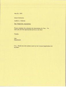 Memorandum from Judy A. Chilcote to Maura Schwartz